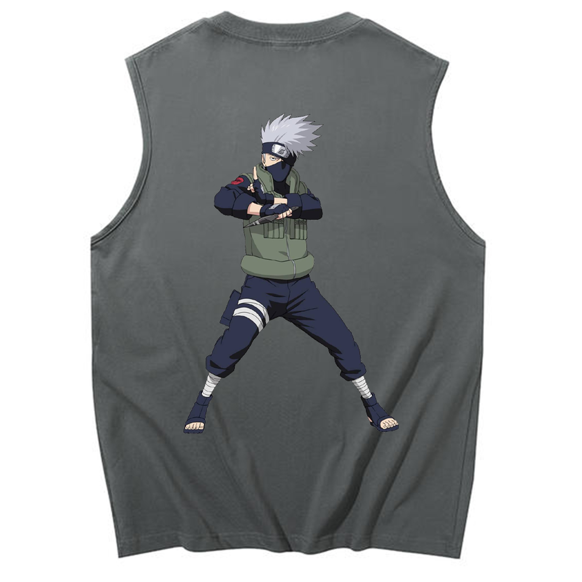 （画像用） NARUTO -ナルト- はたけ カカシ Hatake Kakashi コットン100％タンクトップ（背面プリント）
